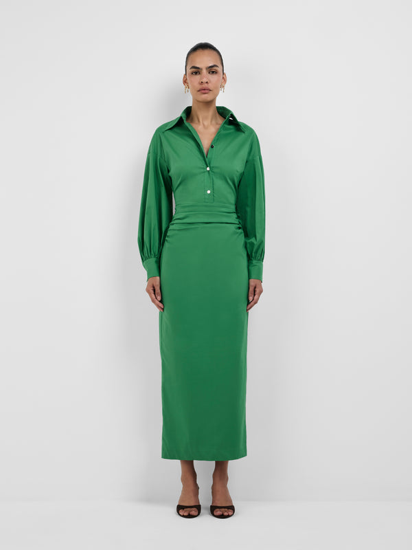 OPHELIA MIDI DRESS, front view on size 8 model