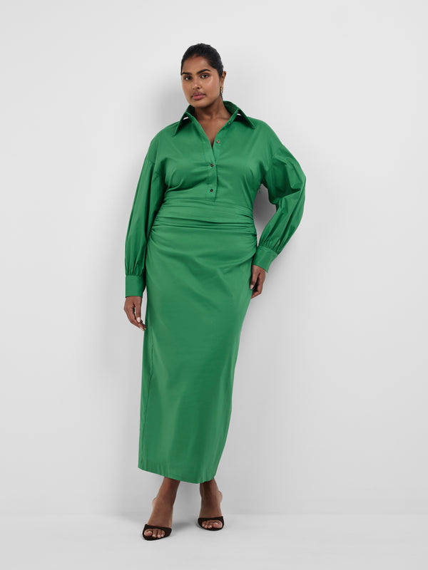 OPHELIA MIDI DRESS, front view on size 16 model