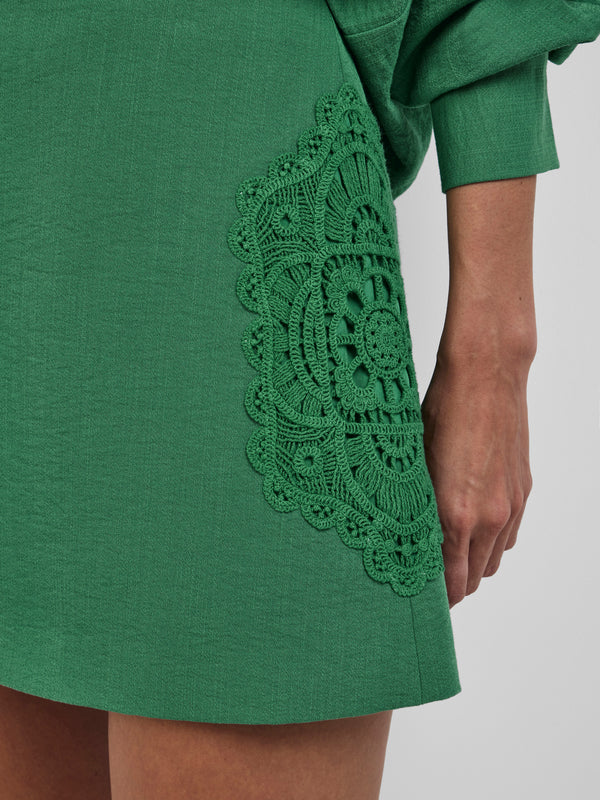 AMELIA MINI SKIRT, close-up detail