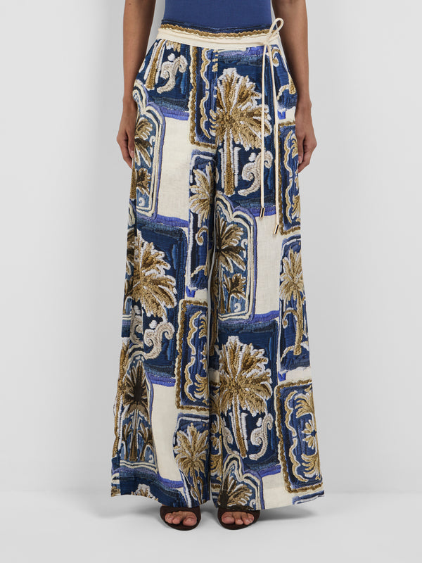 PATCHWORK PALM PANT, close-up detail on size 8 model