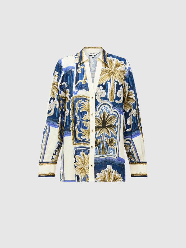 PATCHWORK PALM SHIRT, flat lay