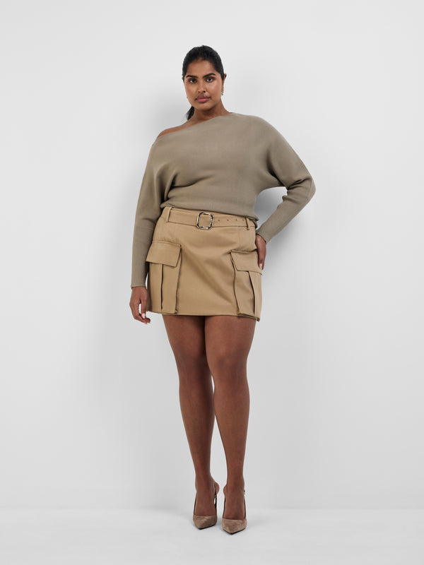 BILLIE KNIT JUMPER, front view on size 16 model