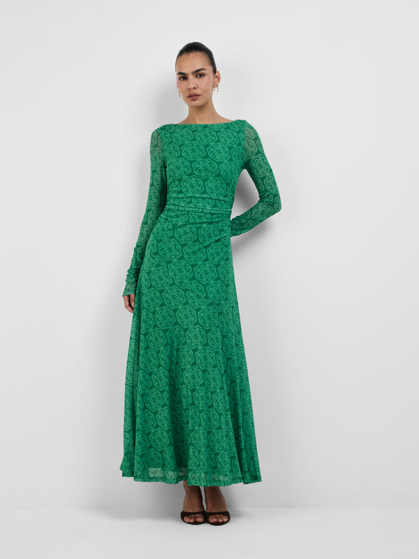 RAYA MAXI DRESS, front view on size 8 model
