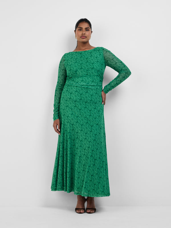 RAYA MAXI DRESS, front view on size 16 model