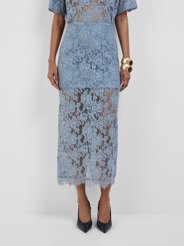 HARLOW MAXI SKIRT, close-up detail on size 8 model