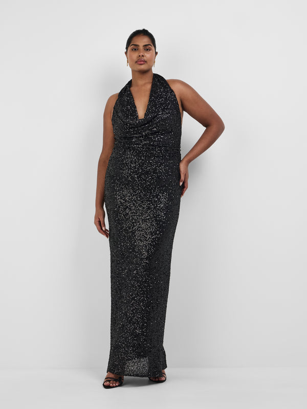 ZURI GOWN, front view on size 16 model