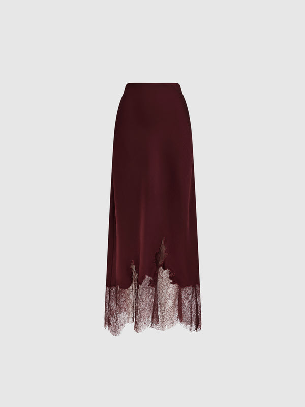 MIYAH SATIN SKIRT, flat lay