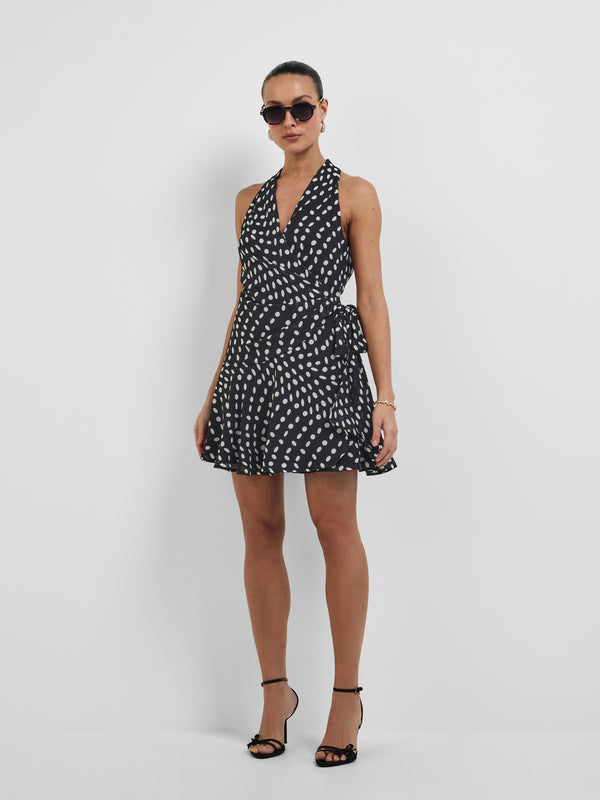 CASCADE MINI DRESS, front view on size 8 model