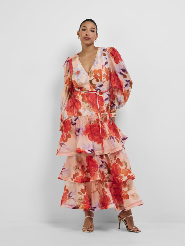 KENZA MAXI DRESS, front view on size 12 model