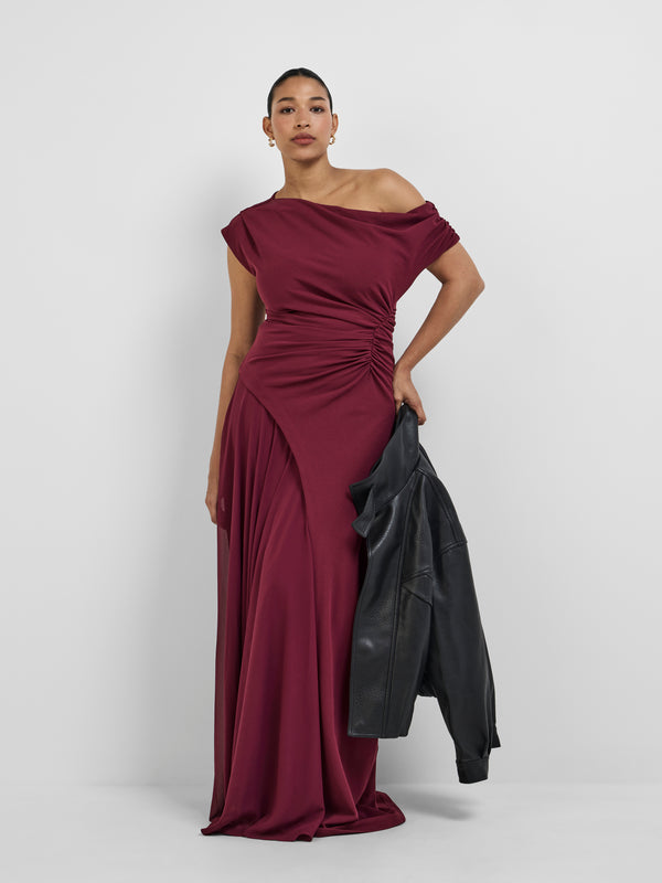 CELINE MAXI DRESS, front view on size 12 model