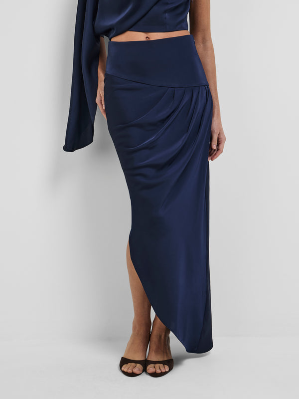 SIHAM MIDI SKIRT, close-up detail on size 8 model