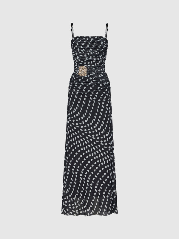 CASCADE MESH DRESS, flat lay