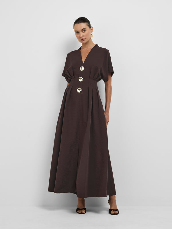 ARIANA MIDI DRESS, front view on size 8 model