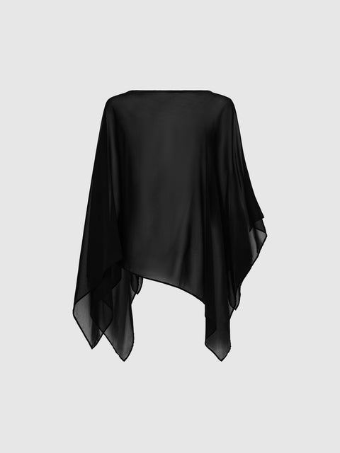 Cape Black | Sheer Cape | SHEIKE