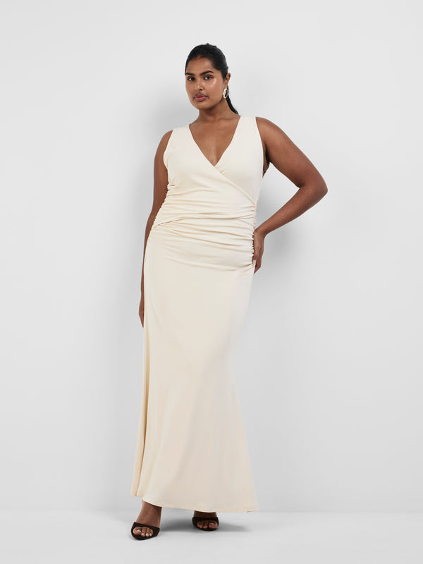 LUNA MIDI DRESS, front view on size 16 model