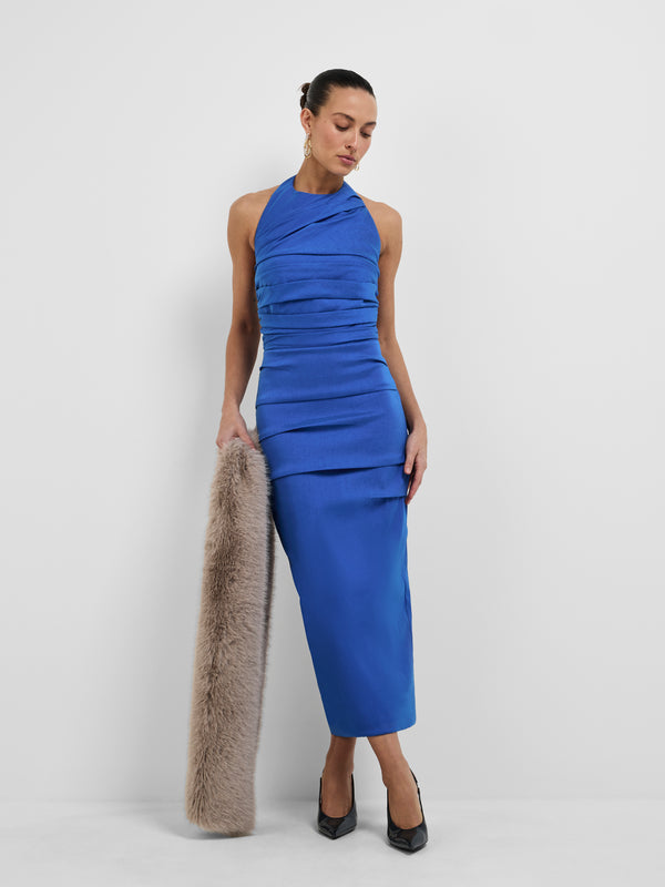 SARAH MIDI DRESS, front view on size 8 model