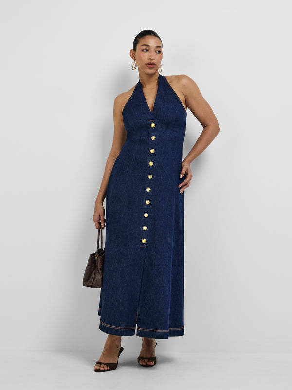 AURORA MIDI DRESS, front view on size 12 model