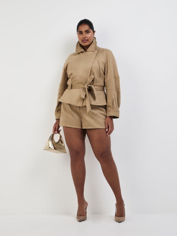 TIANA JACKET, front view on size 16 model