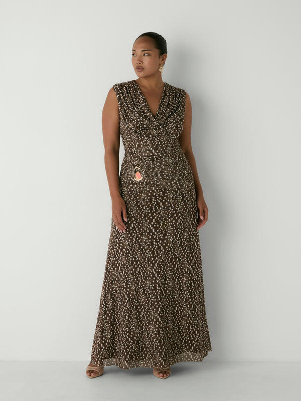 ELARA MAXI DRESS, front view on size 12 model