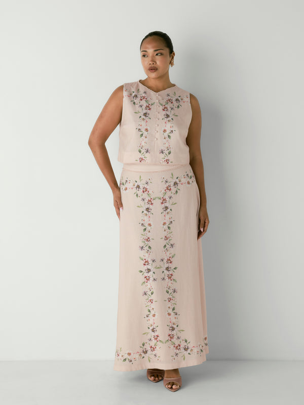 FREYA MAXI SKIRT, front view on size 12 model