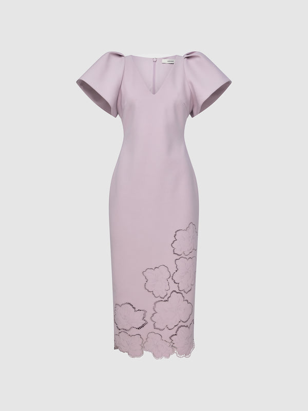 CAMILLE MIDI DRESS, flat lay