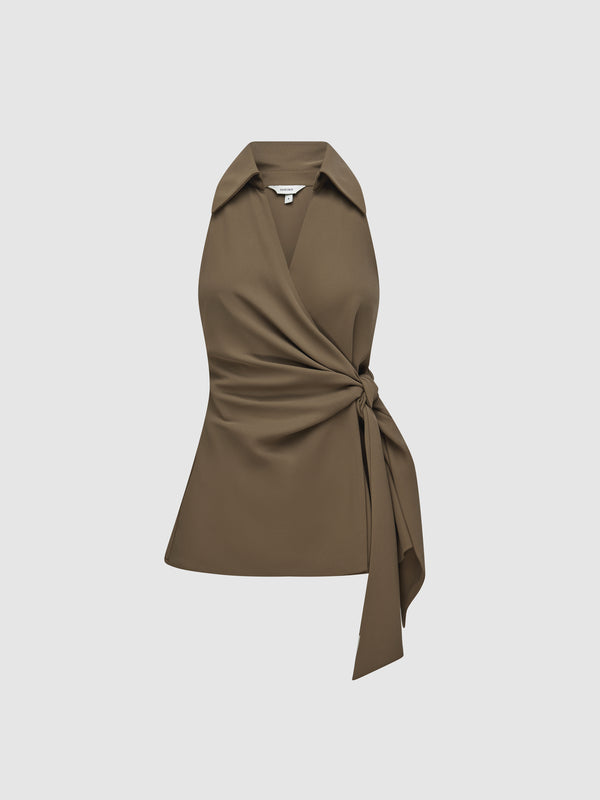 ADELE WRAP TOP, flat lay