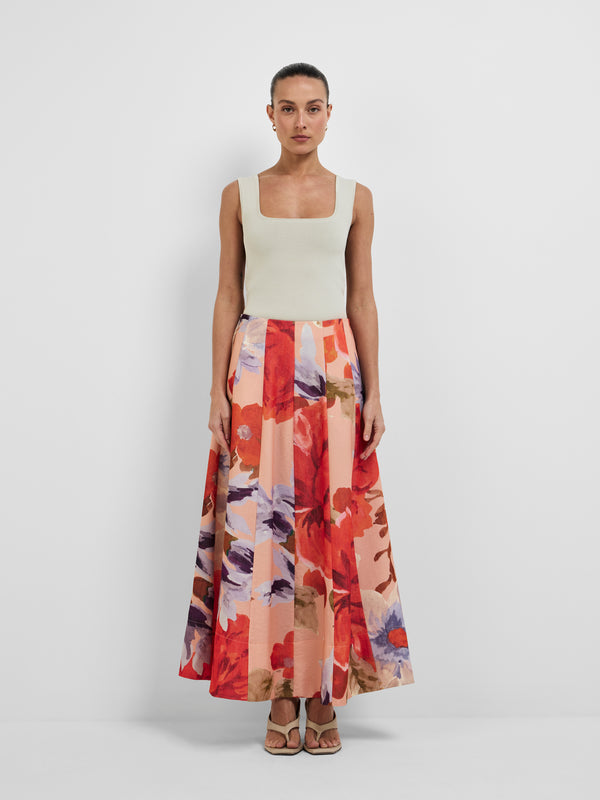KENZA SKIRT, front view on size 8 model