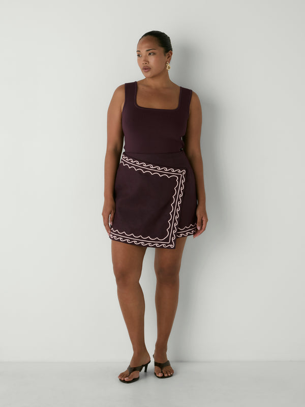 LANI SKIRT, front view on size 12 model