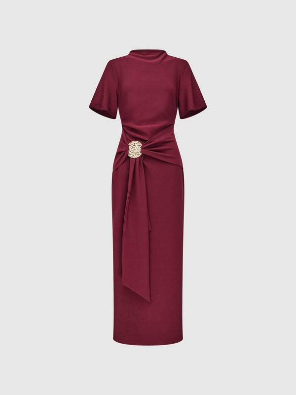 AMBER MIDI DRESS, flat lay