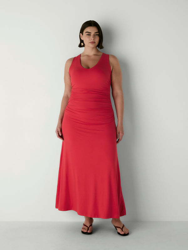 RIVER MAXI DRESS, front view on size 16 model