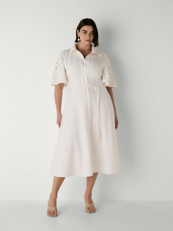MARIETTA DRESS, front view on size 16 model