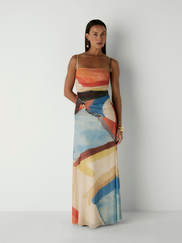 NEVADA MAXI DRESS, front view on size 8 model