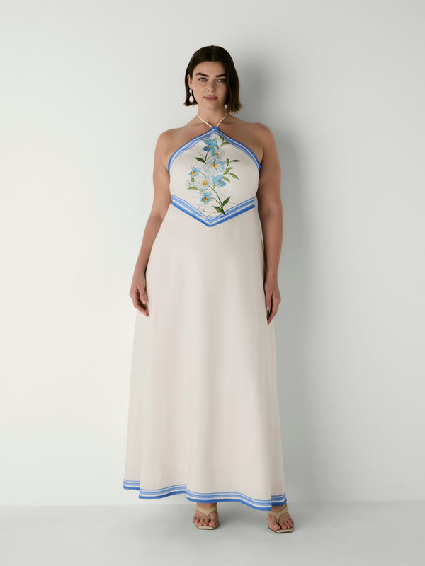 CATALINE MAXI DRESS, front view on size 16 model