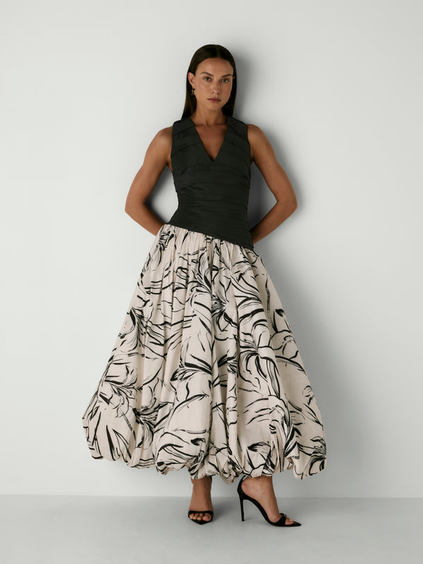 MELODI MAXI DRESS, front view on size 8 model
