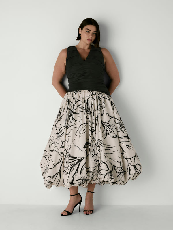 MELODI MAXI DRESS, front view on size 16 model