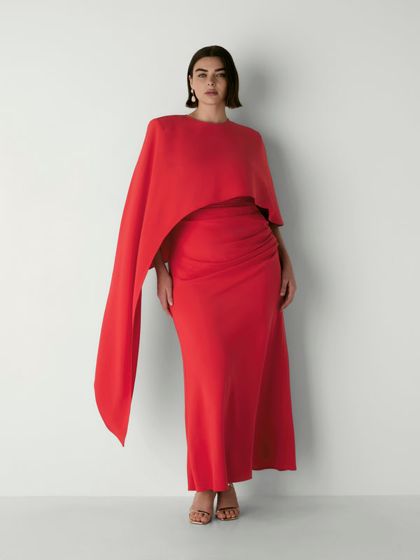 CARMEL MAXI DRESS, front view on size 16 model