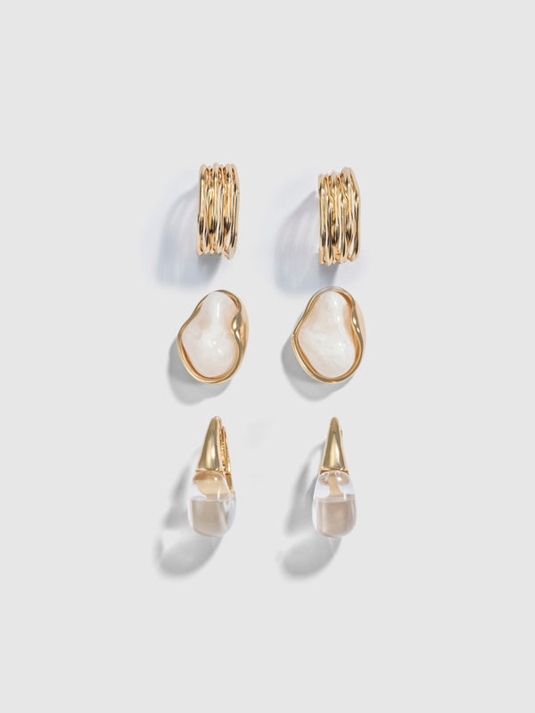 AVA EARRING STACK, flat lay