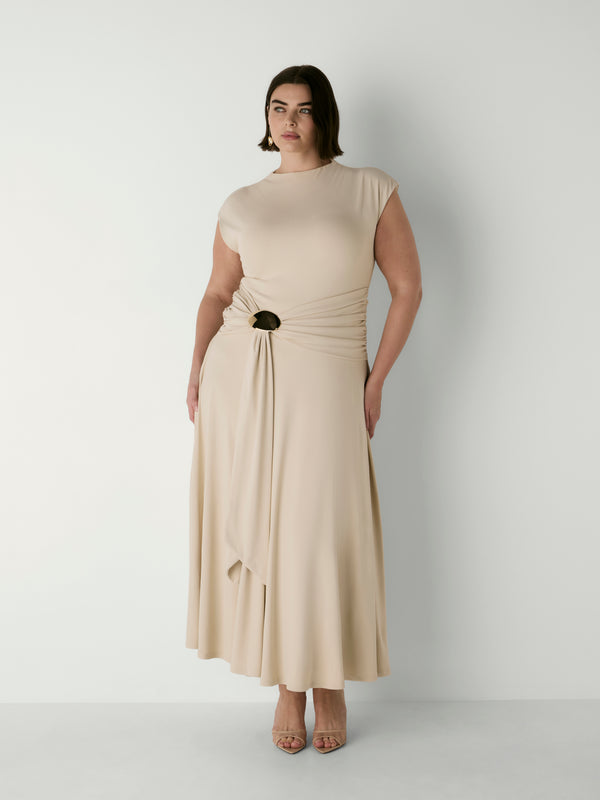SHIMA MAXI DRESS, front view on size 16 model
