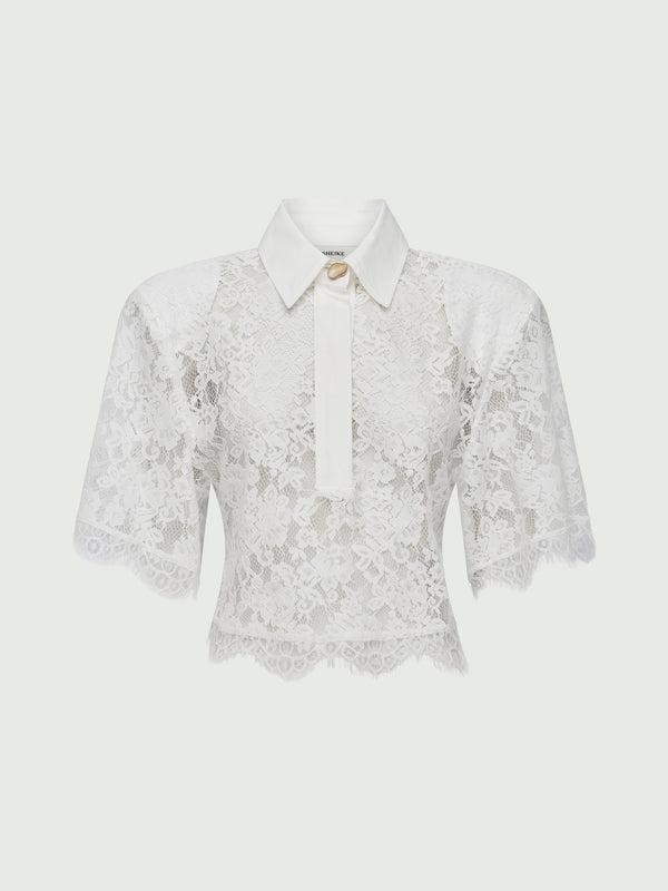 HARLOW CROP SHIRT, flat lay