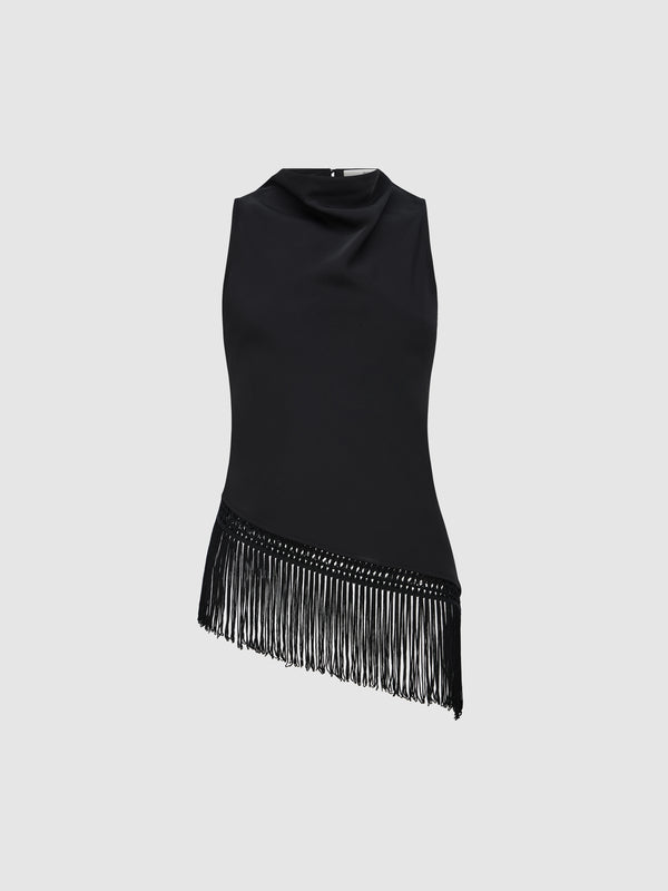 FRINGE HEM TOP, flat lay