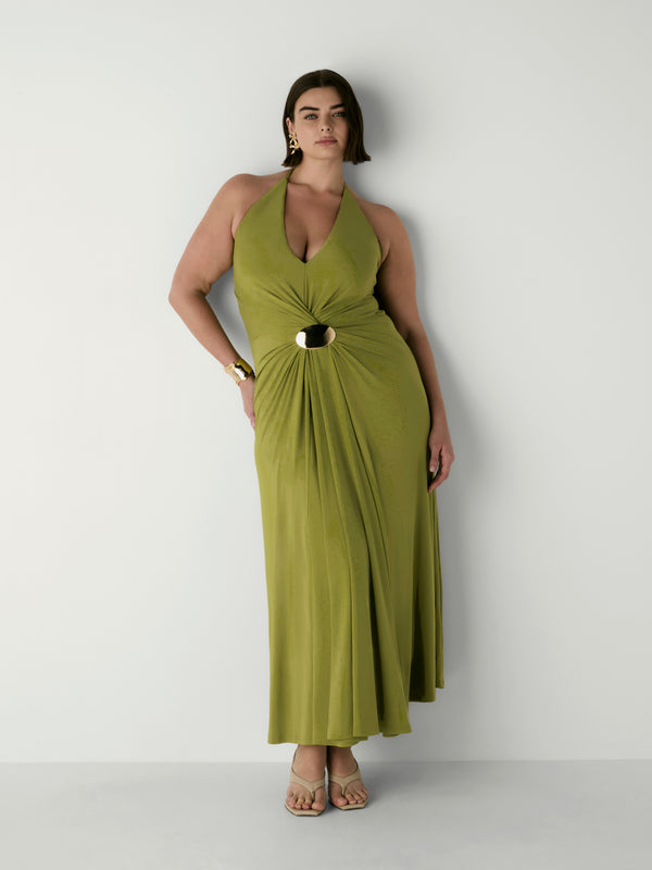 TAHLIA MAXI DRESS, front view on size 16 model