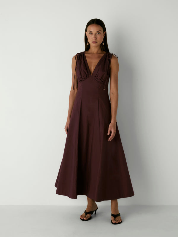 TYLER MAXI DRESS, front view on size 8 model