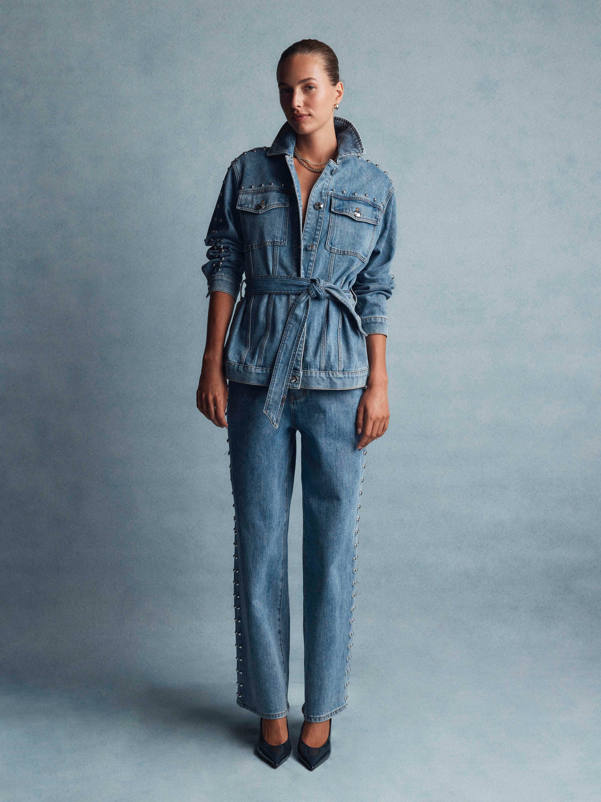 Ruby Ribbon Denim Ruby Jean Blue | Relaxed Denim Jeans | SHEIKE