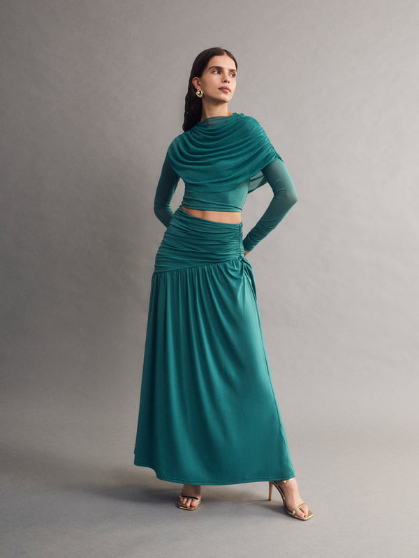 SHEIKE Zuri Maxi Skirt Jade 1008766 Campaign Image