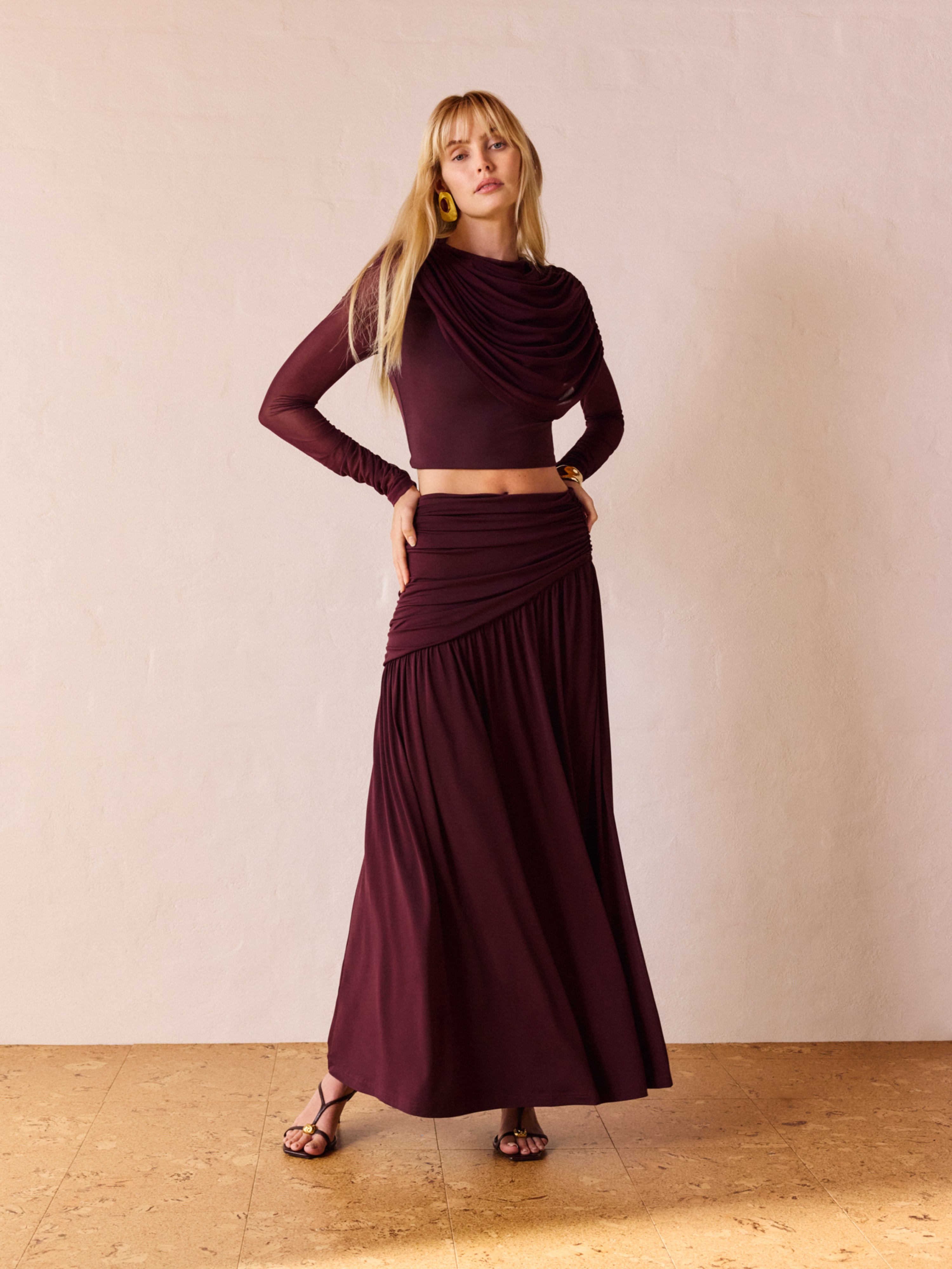 Zuri Maxi Skirt Black Jam | Aline Maxi Skirt | SHEIKE