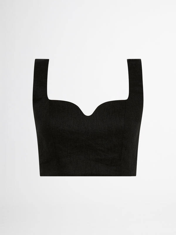 TUSCANY CROP TOP IN BLACK GHOST IMAGE