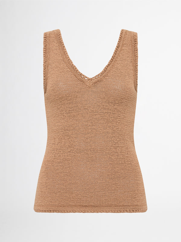 CORFTU KNIT TOP IN CHESTNUT GHOST IMAGE