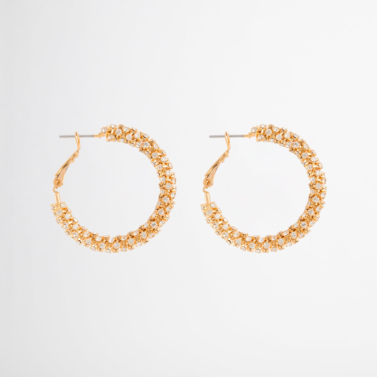Sparkle Hoop Earrings Gold | Diamonte Hoop Earrings | SHEIKE