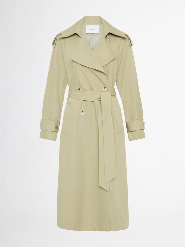 IVY TRENCH COAT IN LIGHT OLIVE GHOST IMAGE