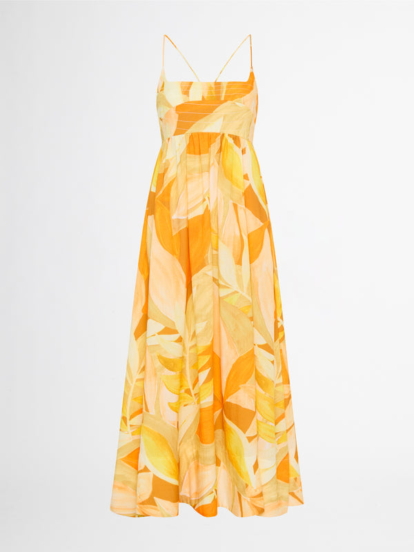 AMBER LEAVES MAXI DRESS PRINT GHOST IMAGE